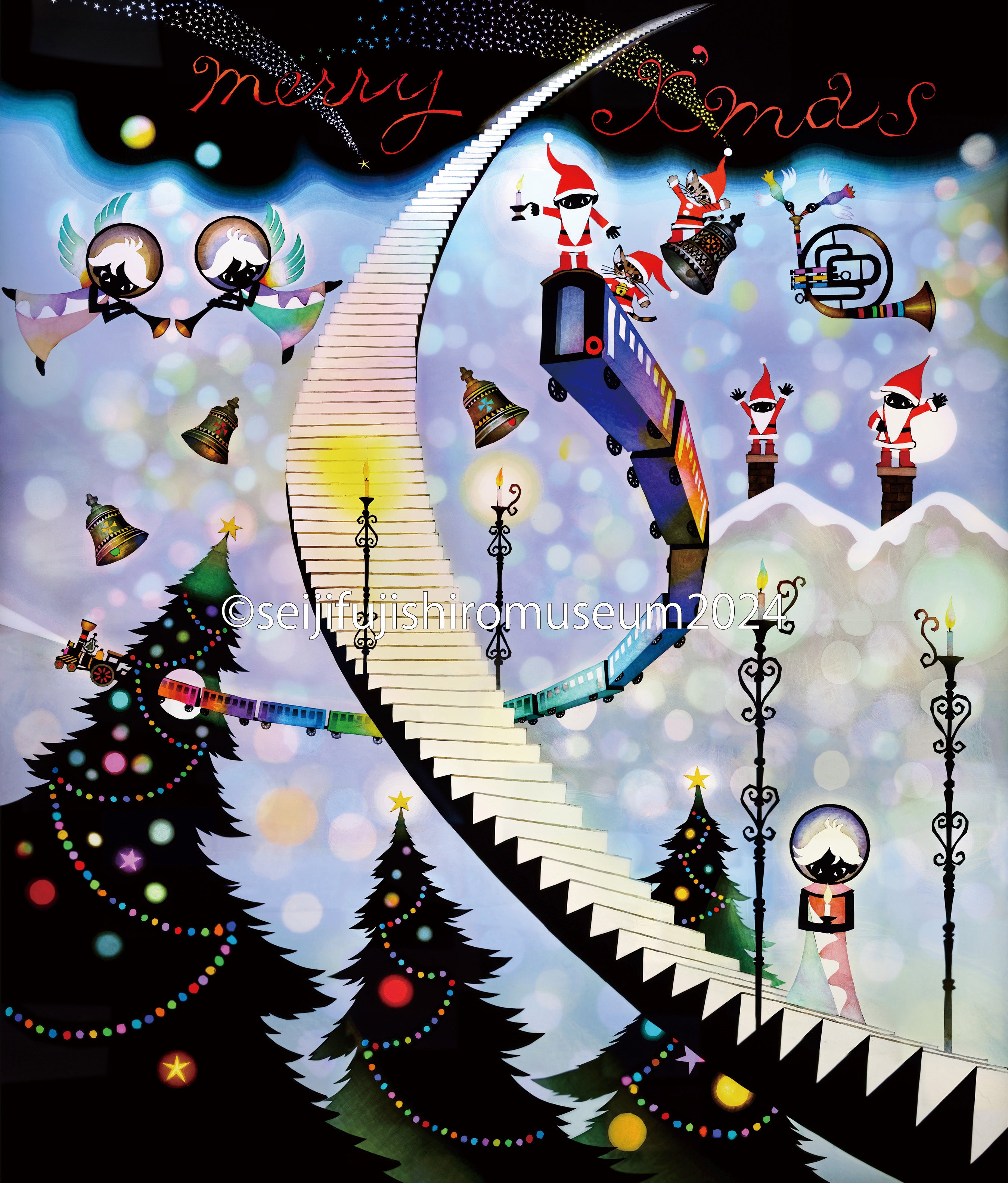 メリークリスマス 光の祈り」FSM-58 ジクレー版画 – 藤城清治と