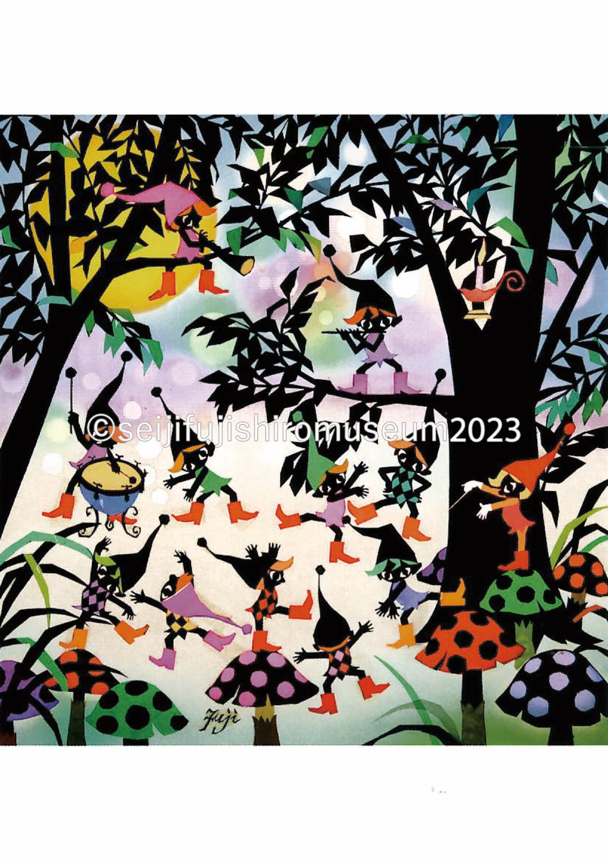 森のこびと」ポストカード – 藤城清治とラビの玉手箱