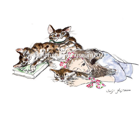 「3匹の愛猫と聖女」FSM-73 ジクレー版画