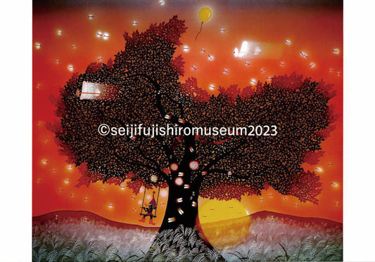 「夕日の樹」ポストカード