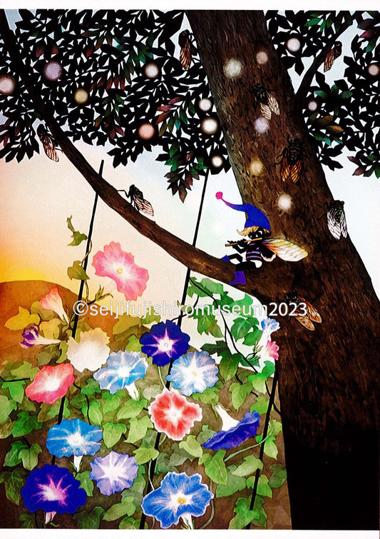 「朝顔 夏蟬」ポストカード