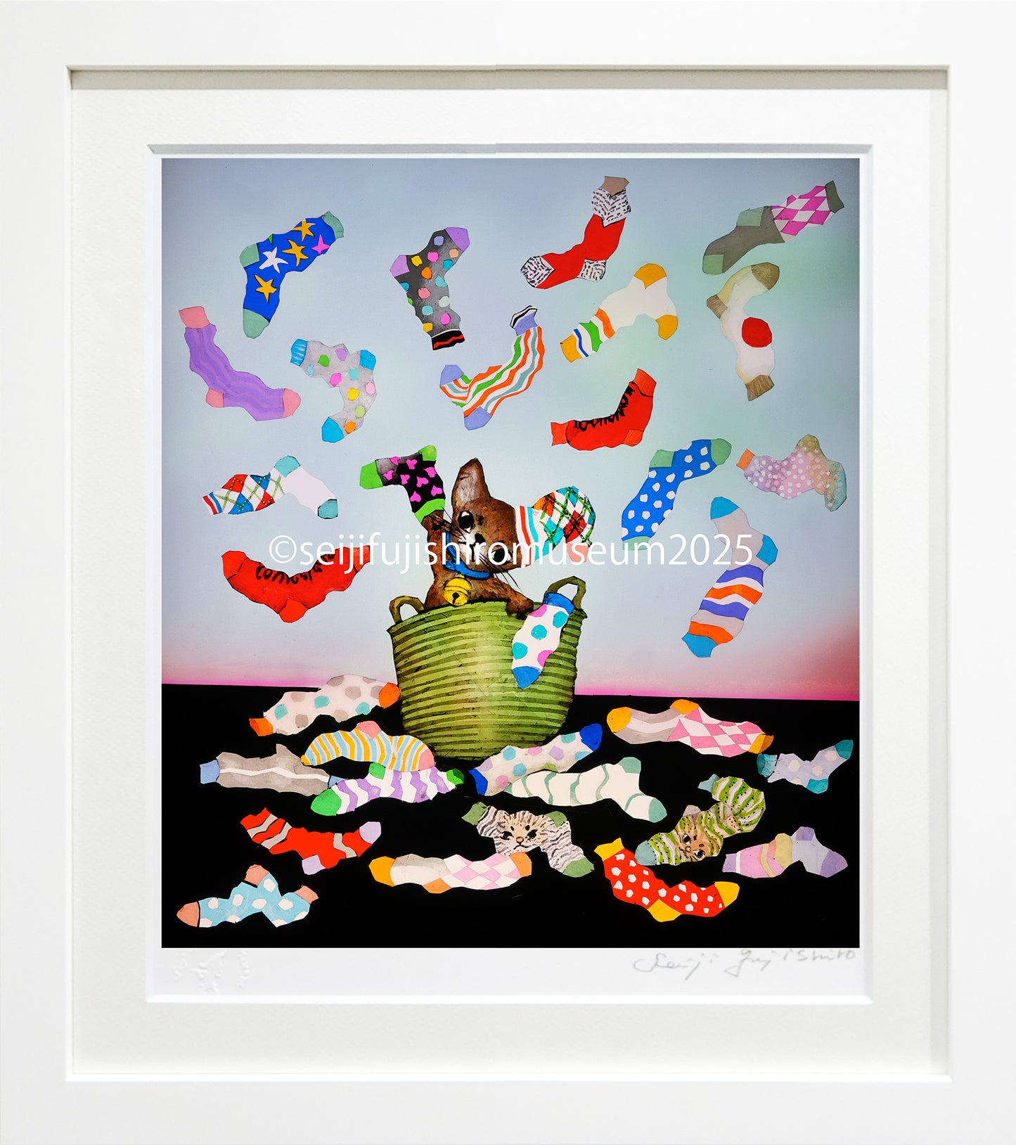 「気ままなアビーの靴下えらび」FSM-378,379 ジクレー版画