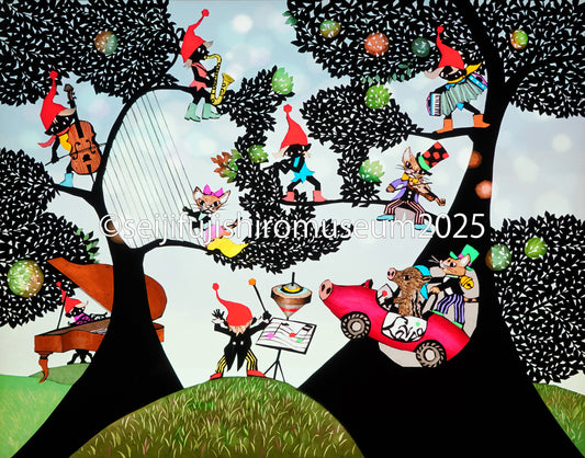 「こびととねこの仲間たちオーケストラうりぼうウイウイ」FSM-197 ジクレー版画