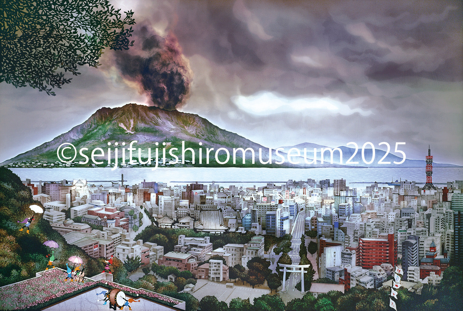 桜島」FSM-310,311ジクレー版画 – 藤城清治とラビの玉手箱