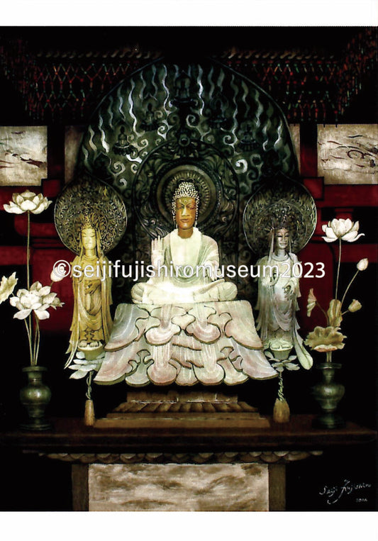 「法隆寺金堂 釈迦三尊像」ポストカード