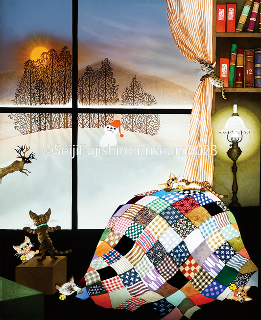 「冬麗 竃猫」FSM-141,253 ジクレー版画