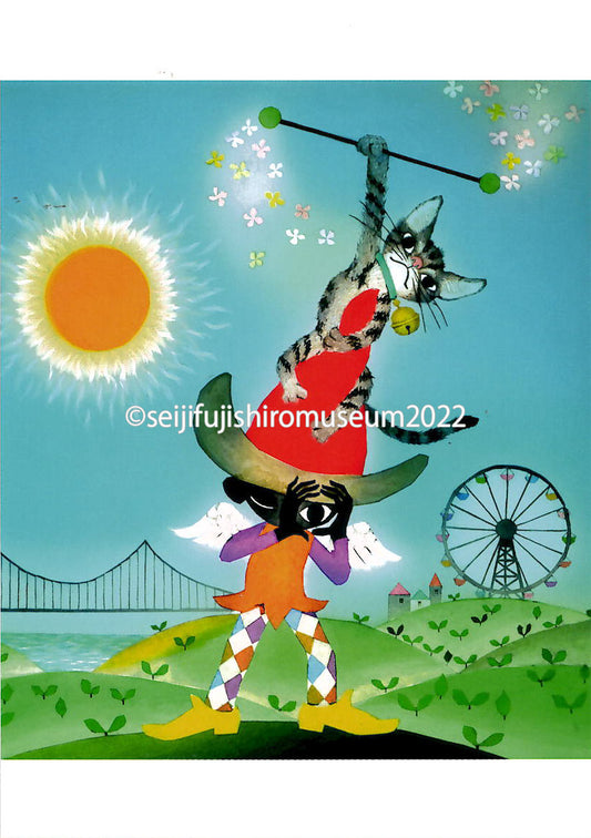 「幸せを呼ぶ猫」ポストカード