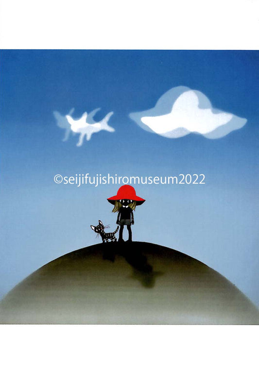 「女の子とネコ」ポストカード