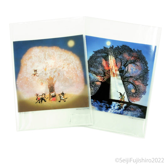 クリアファイルA4サイズ「夜桜」/「月光」