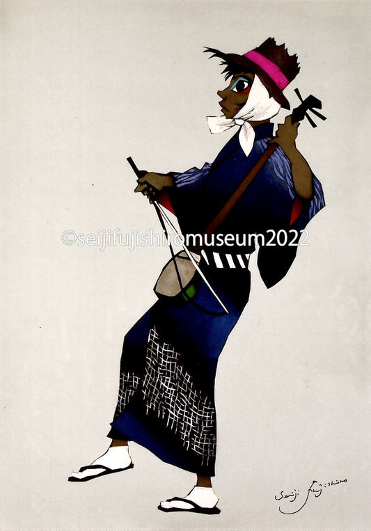 「囃子胡弓(横)」ポストカード