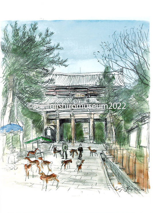 「東大寺南大門デッサン」ポストカード