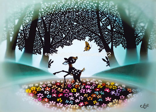 「春を楽しむバンビ」FSM-205 ジクレー版画