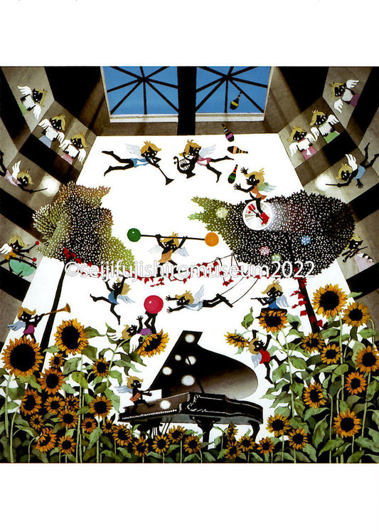 「ひまわりと天使」ポストカード