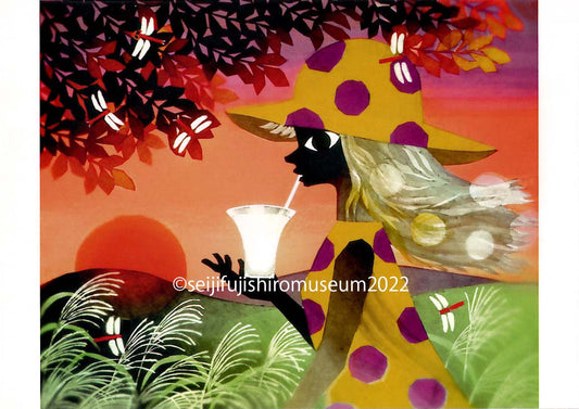 「秋の少女」ポストカード