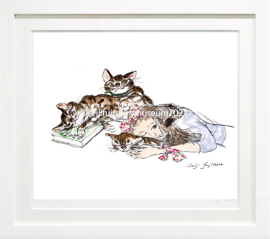 「3匹の愛猫と聖女」FSM-73　ジクレー版画