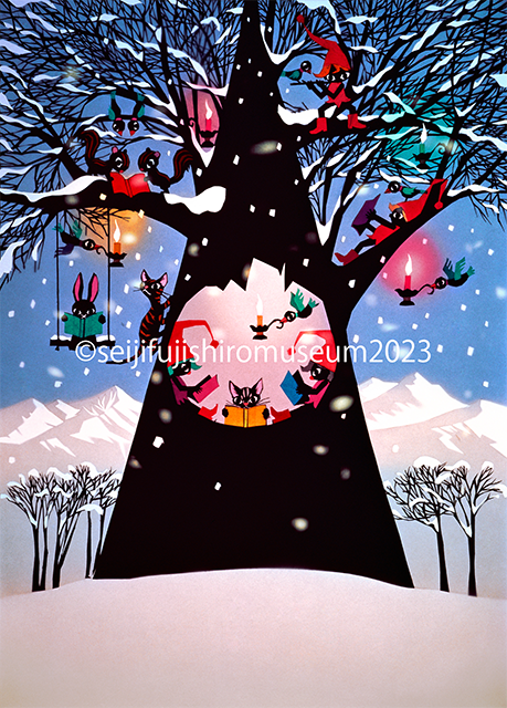 「雪の中の木の遊び」FSM-335 ジクレー版画