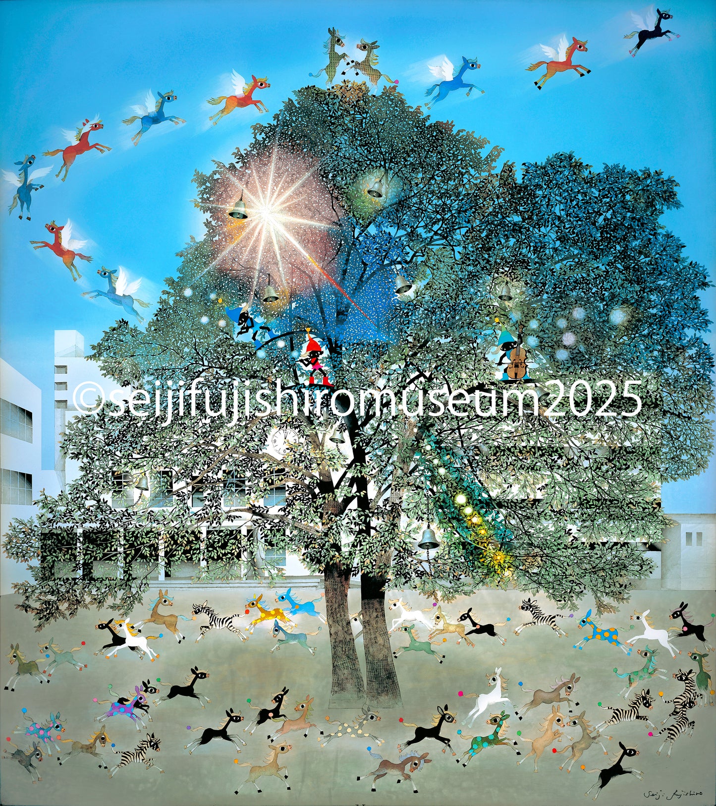 「光陰の中の巣立つ仔馬たち」FSM-286　ジクレー版画