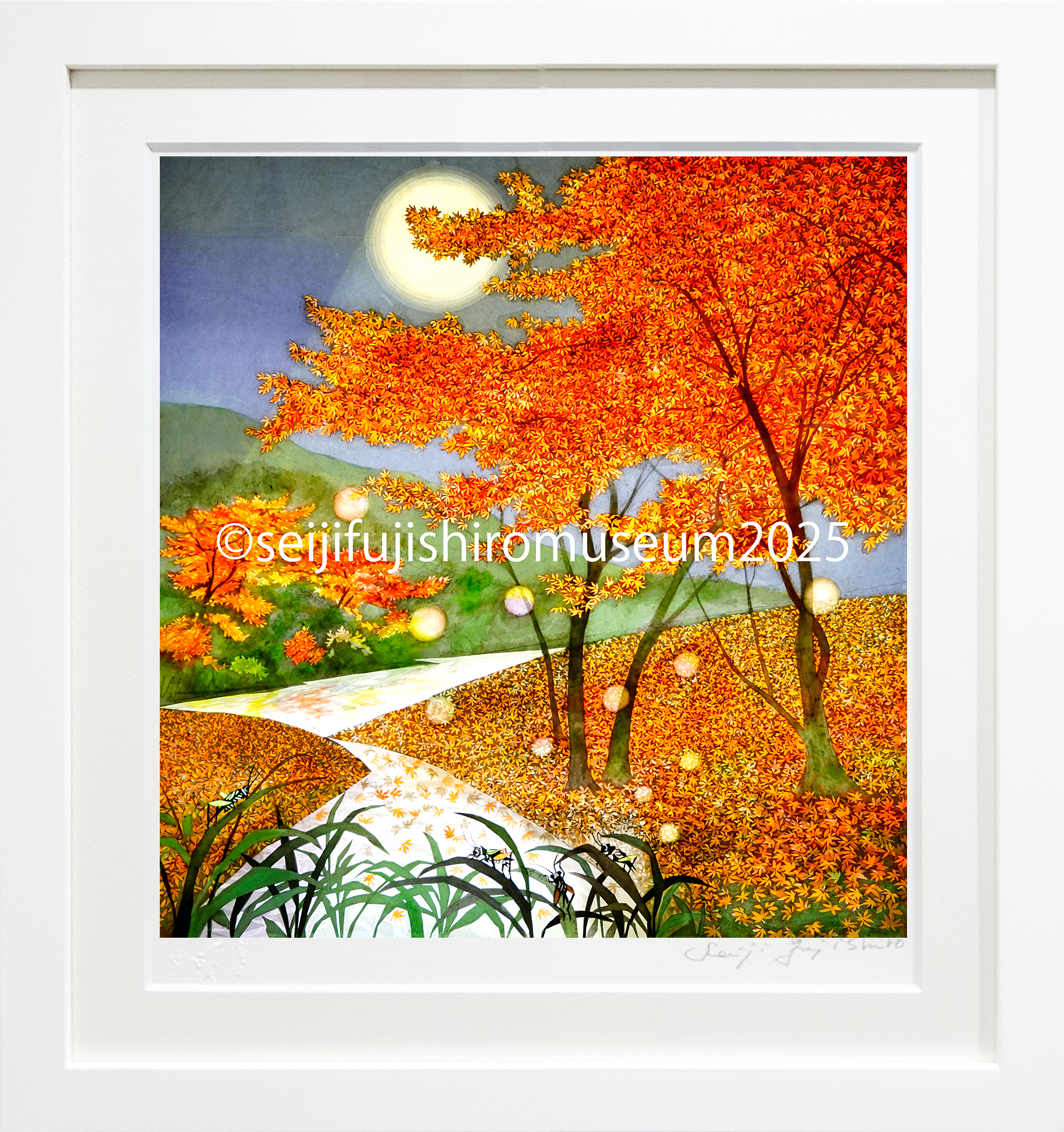 月光紅葉」FSM-135 ジクレー版画 – 藤城清治とラビの玉手箱 月光紅葉」FSM-135 ジクレー版画 – 藤城清治とラビの玉手箱