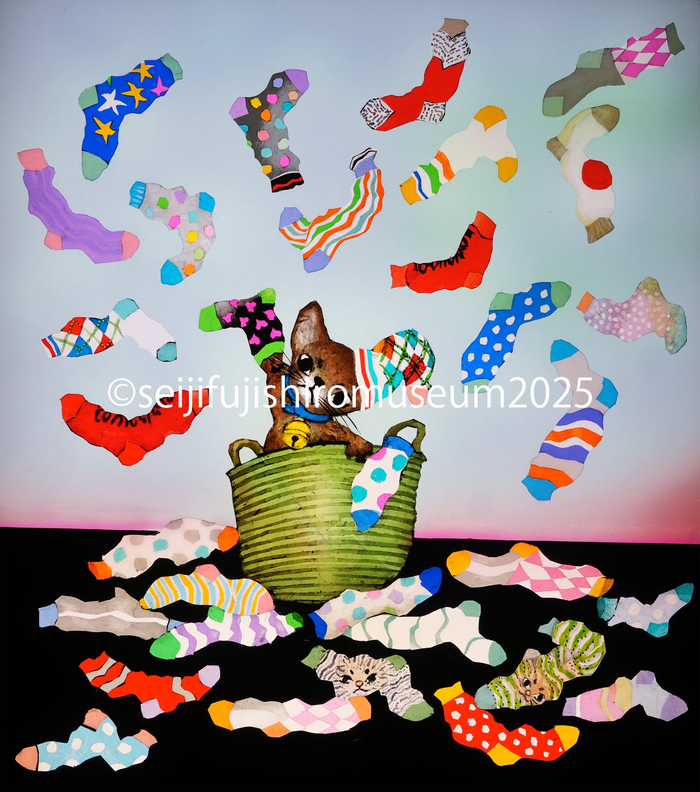 「気ままなアビーの靴下えらび」FSM-378,379 ジクレー版画