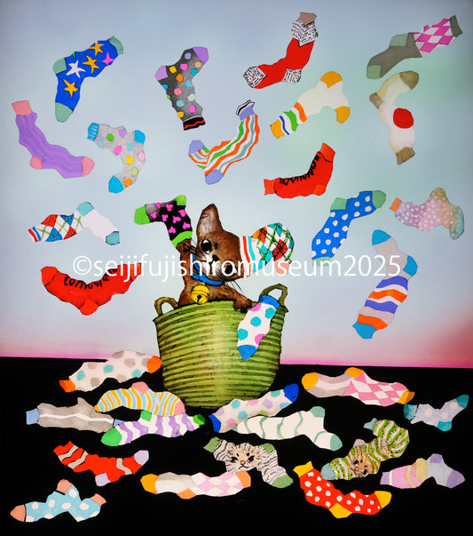 「気ままなアビーの靴下えらび」FSM-378,379 ジクレー版画