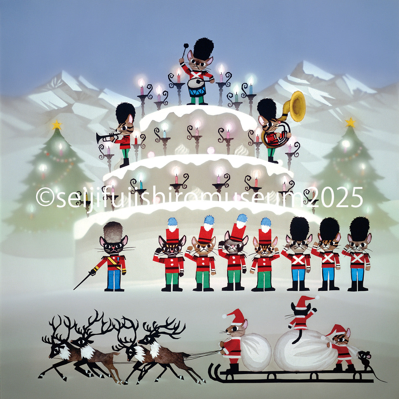 「猫たちのクリスマス」FSM-59 ジクレー版画