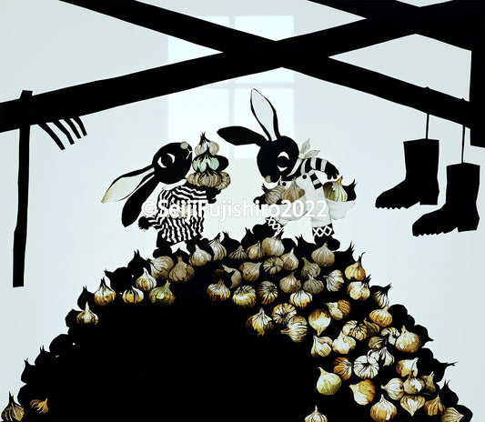 「玉ねぎと子うさぎ」FSM-249　ジクレー版画